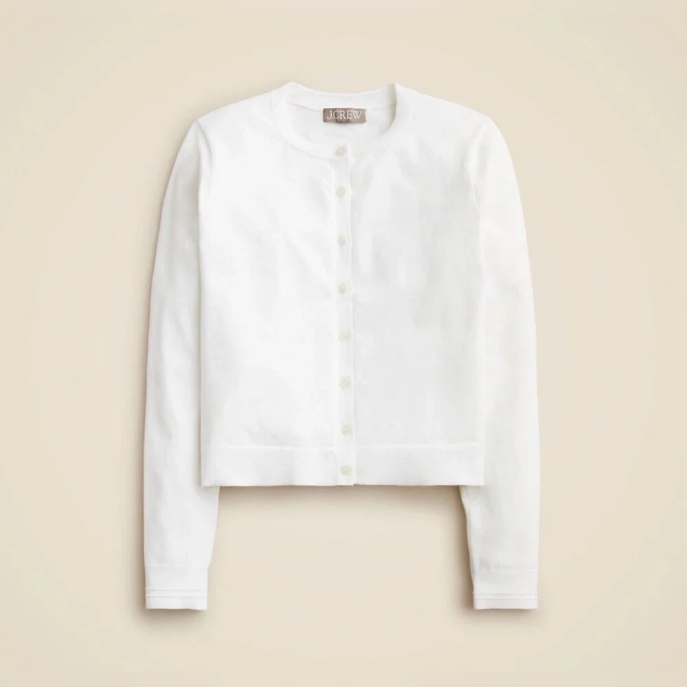 J Crew Jackie Cardigan Sweater XS White NWT Button Front CJ755 J.Crew - Picture 3 of 10
